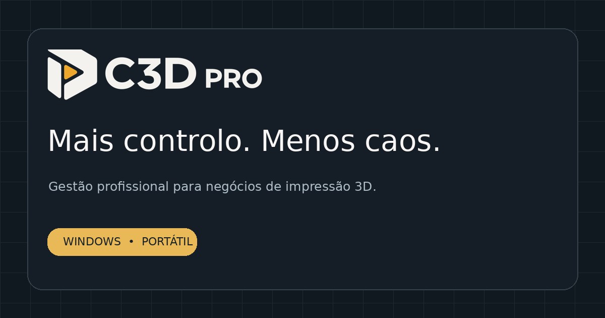 C3D PRO — Gestão de impressão 3D, sem complicações